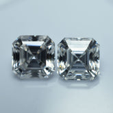 CERTIFIED 1.42 Ct Moissanite Pair Loose Gemstone 2 Pcs VVS1 D Color Square Cut